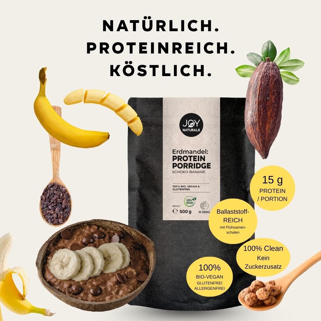 Erdmandel Protein Porridge Schoko-Banane