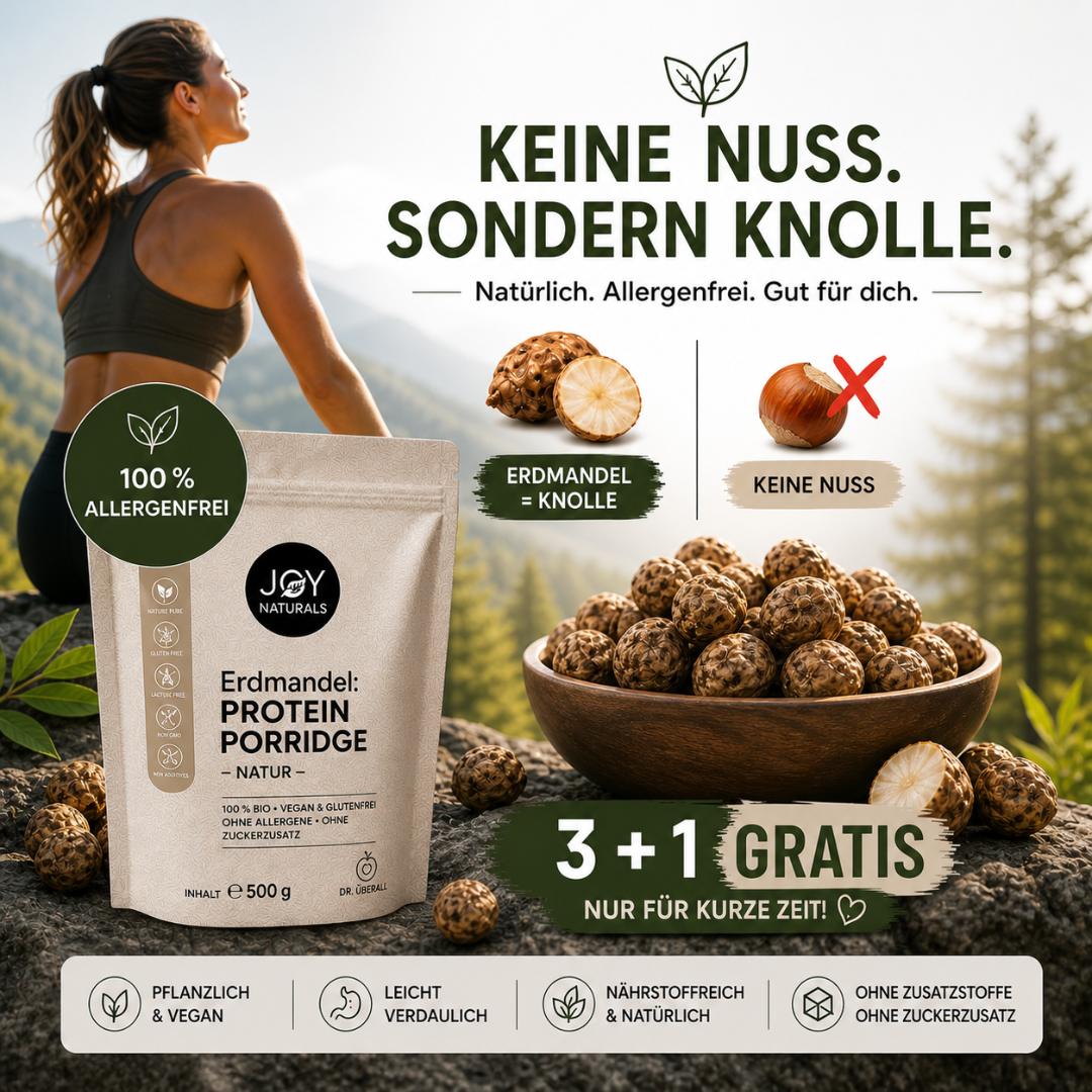 Erdmandel Porridge Frühstück in der Natur – gesund und bekömmlich