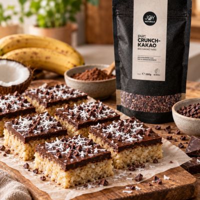 Banana Coconut Bars mit selbstgemachter JOY Schokolade