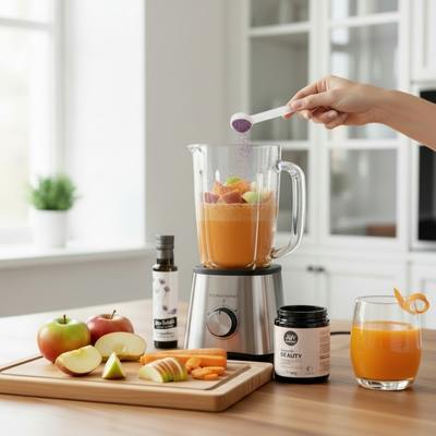 Apfel-Karotten Smoothie mit Leinöl und Vitalstoffen