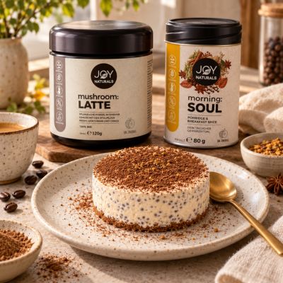 Cremiges Espresso-Chia-Tiramisu mit mushroom & morning