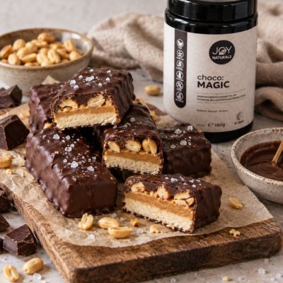 Gesunde Snickers Bars – cremig, nussig & ohne Backen
