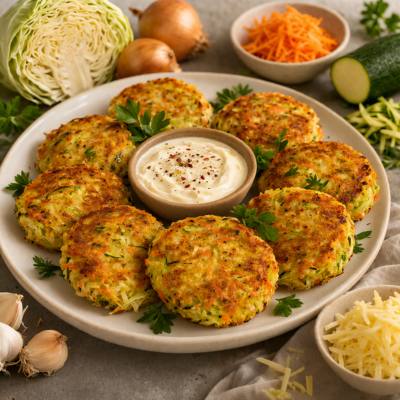 Knusprige Kohl-Käse-Puffer