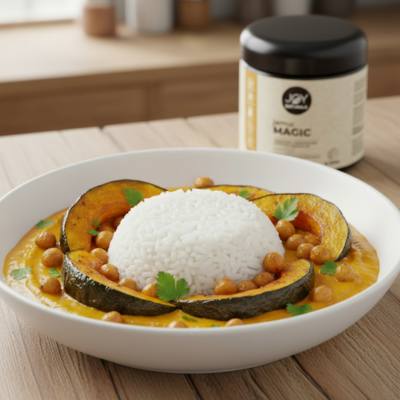 Golden Soul Bowl – Kürbis-Kichererbsen-Curry mit jamuMAGIC