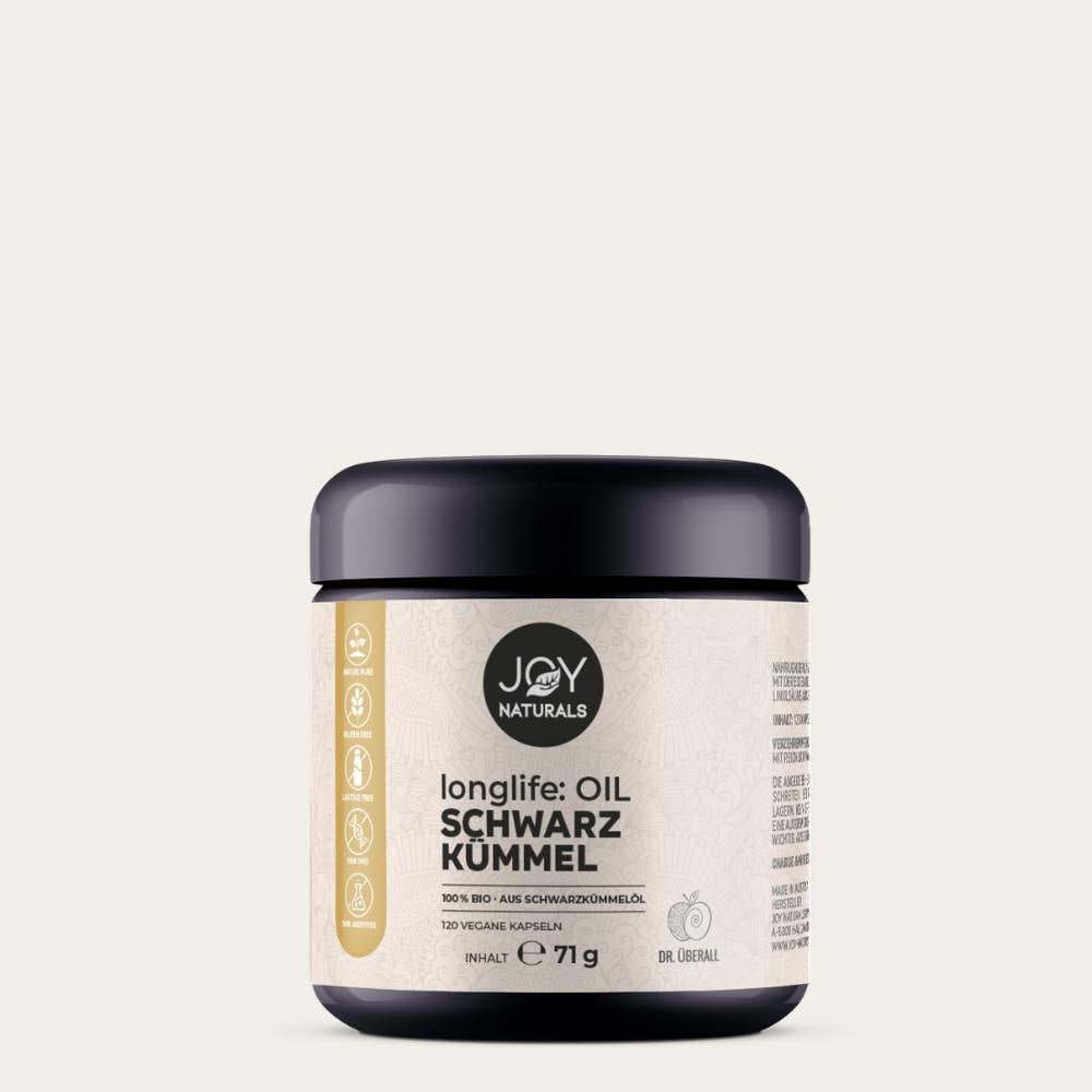 Schwarzkümmelöl Kapseln - longlife OIL 500 mg vegan - 120 Kapseln