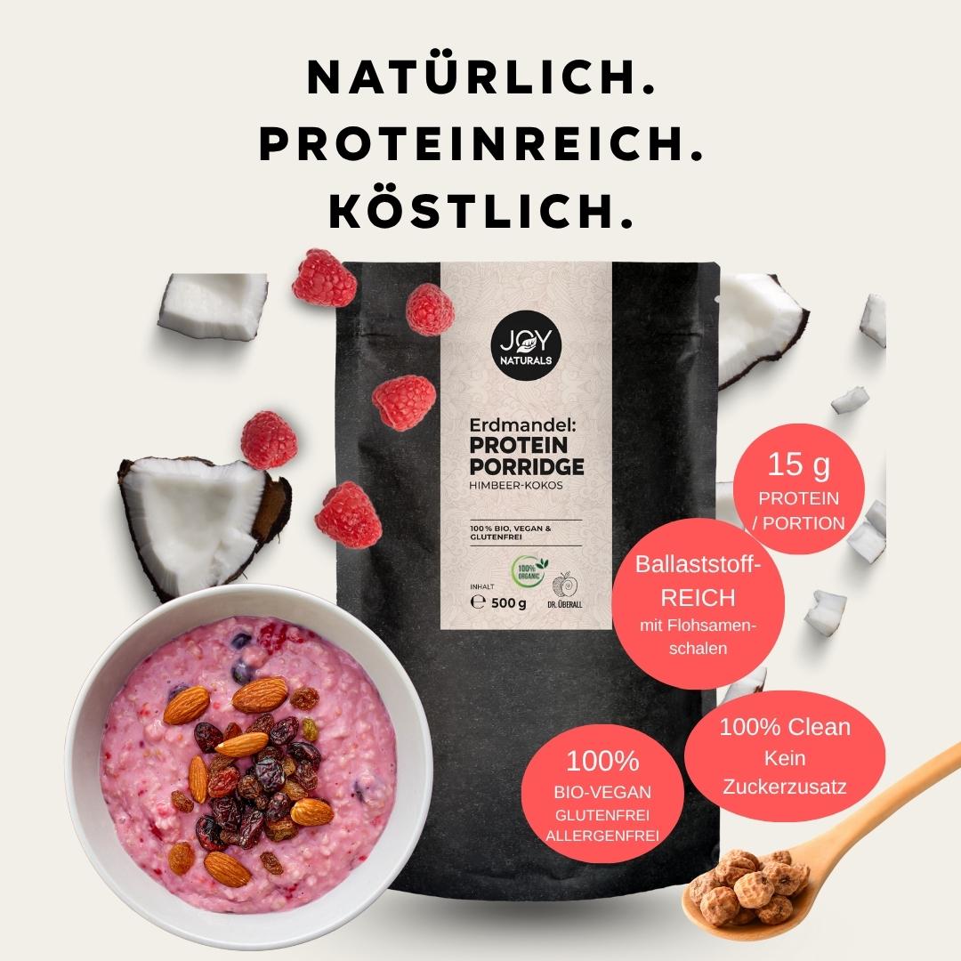 Bio Protein Porridge Erdmandel-Himbeer-Kokos - 500g
