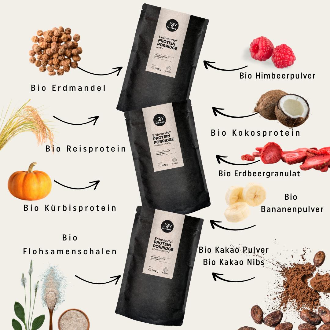 Bio Erdmandel Protein Porridge 3 Sorten – individuell mixen