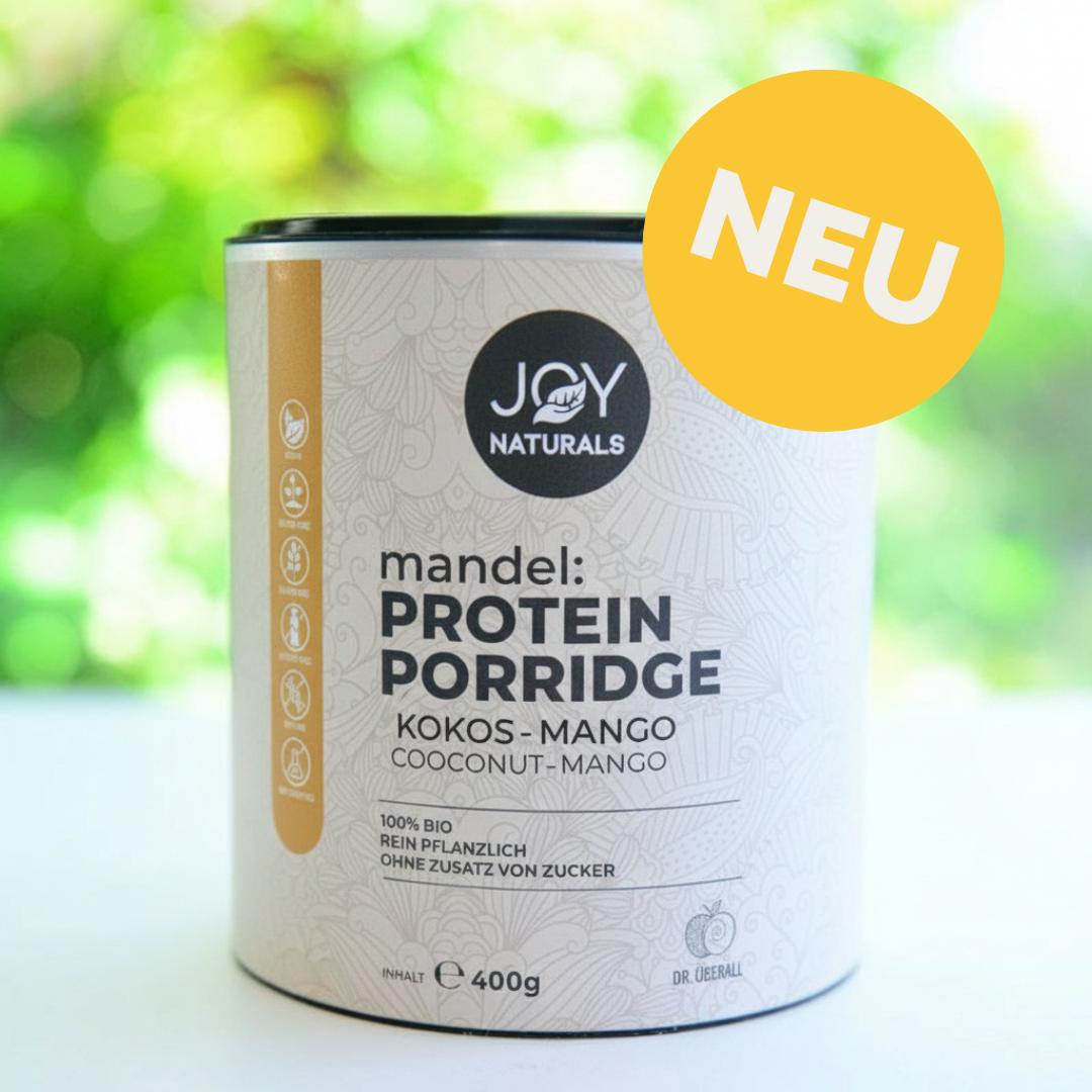Neue Sorte Kokos-Mango Protein Porridge