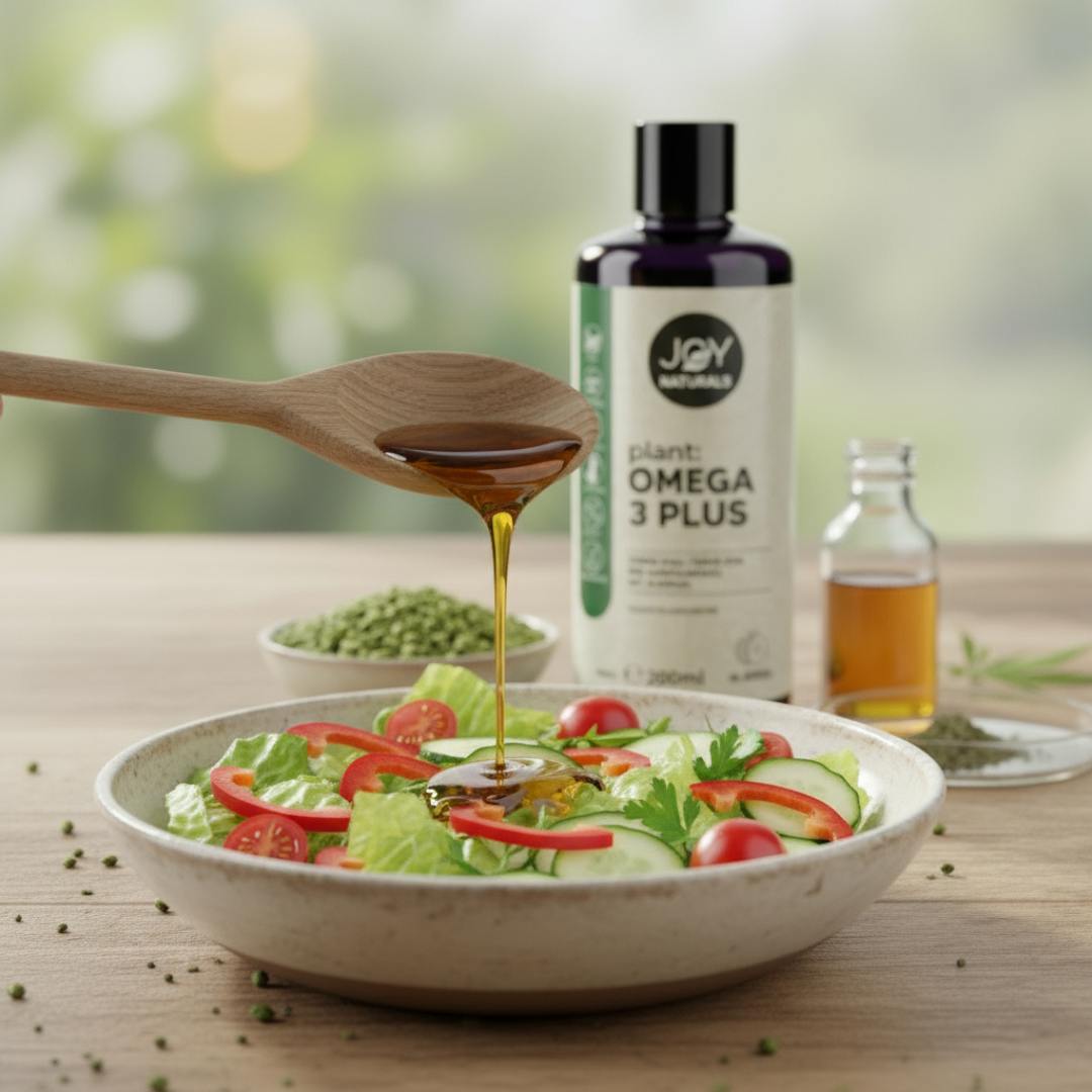 Omega-3-Plus Öl in Salat anwenden