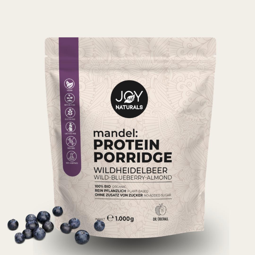 Wildheidelbeere Protein Porridge Bio vegan antioxidantien Frühstück