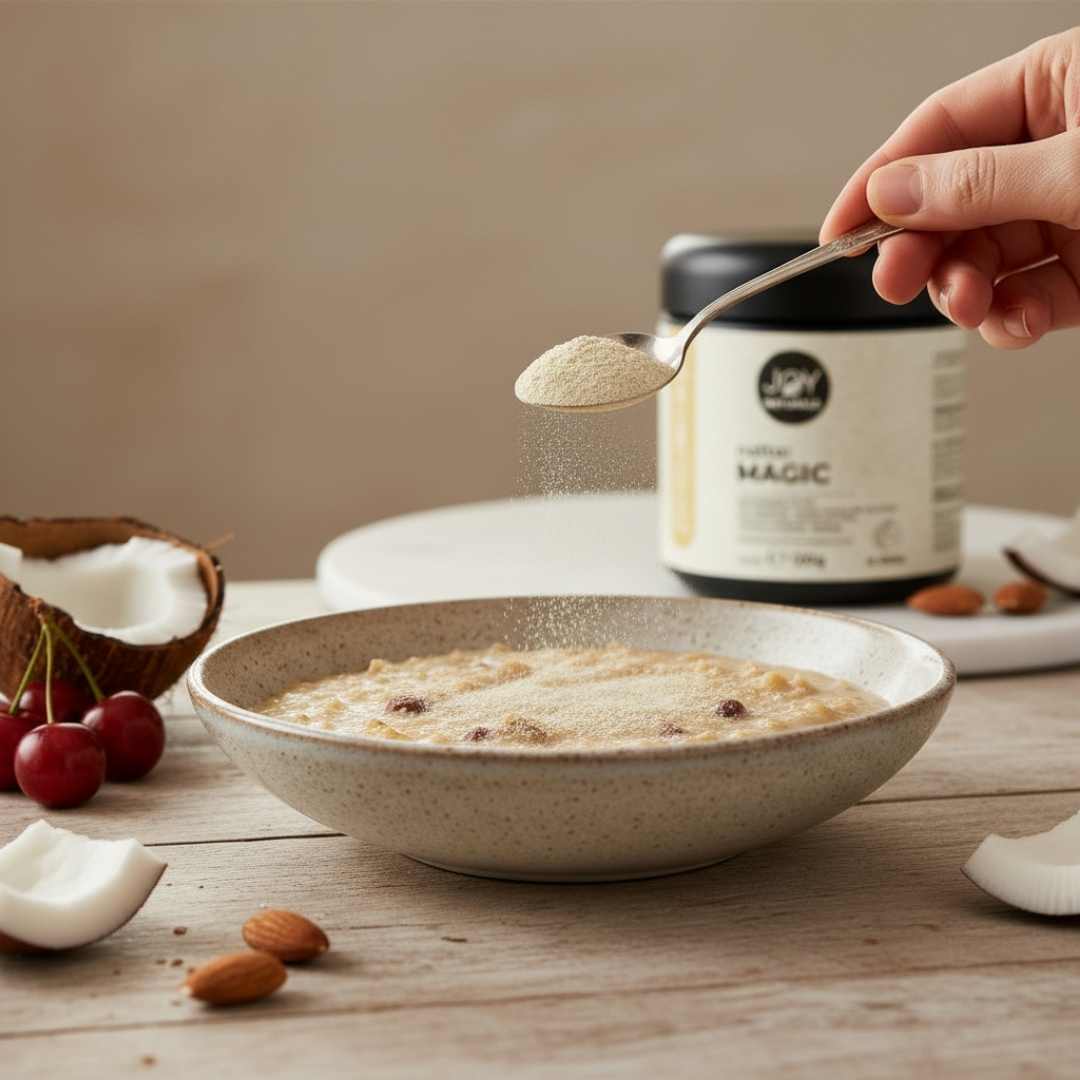 Nattokinase Komplex in ein Porridge einrühren