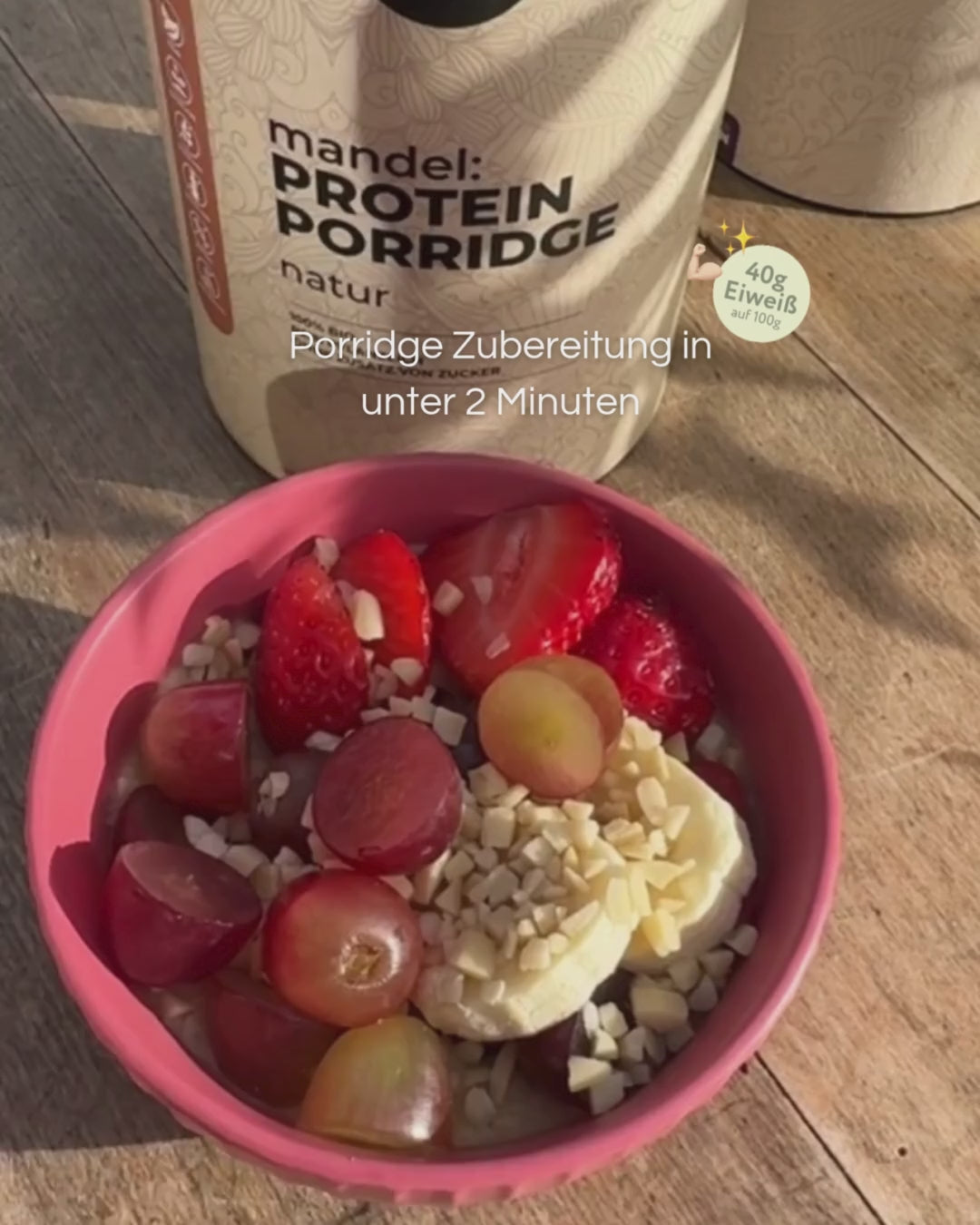 3-Sorten Mandel Protein Porridge + Gratis Dose + Gratis E-Book mit Rezepten